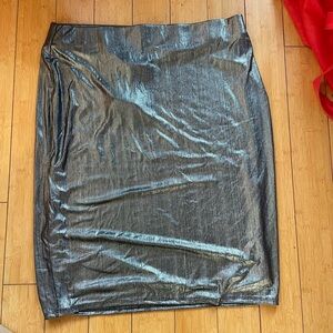 Bold Elements silver midi skirt